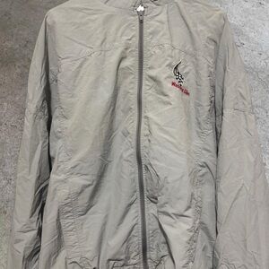 Windbreaker Jacket with Subtle Logo - Light Gray